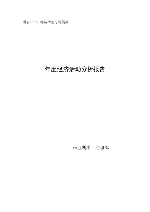 经济活动分析模板