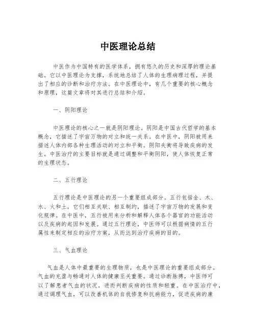 中医理论总结