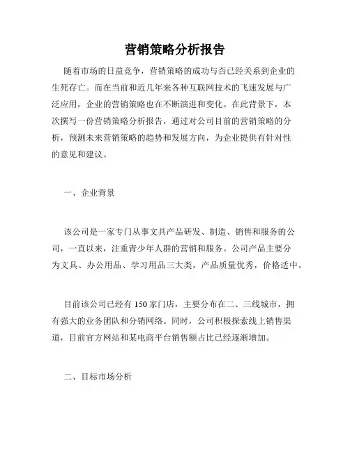营销策略分析报告