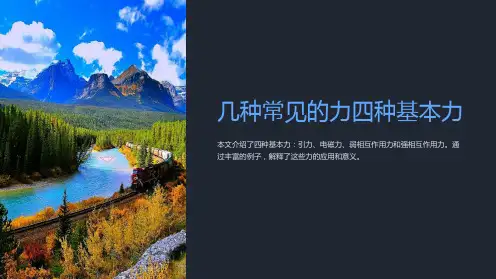 几种常见的力四种基本力