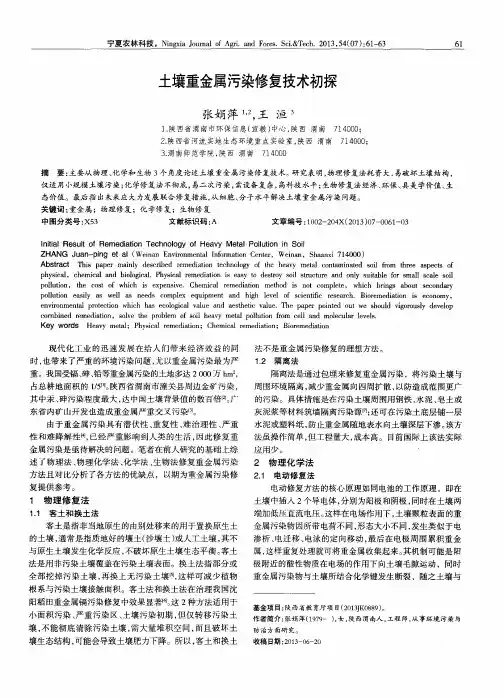 土壤重金属污染修复技术初探