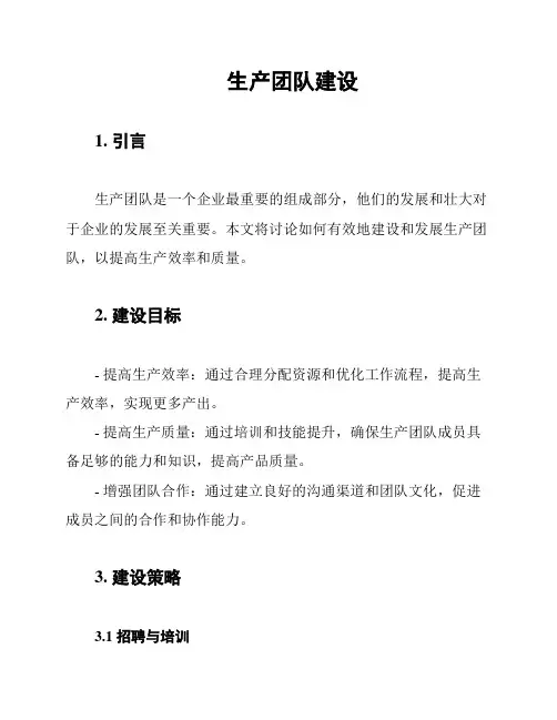 生产团队建设