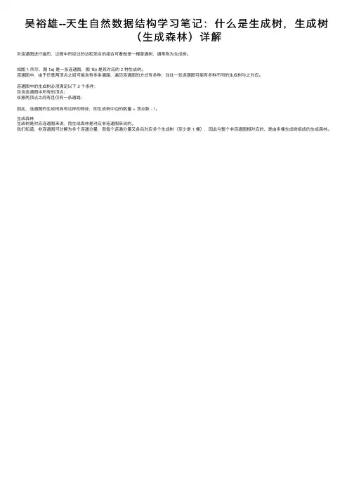 吴裕雄--天生自然数据结构学习笔记：什么是生成树，生成树（生成森林）详解