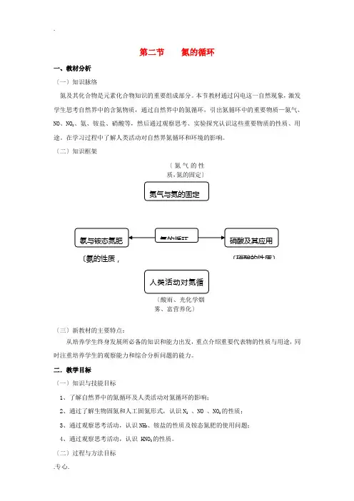 高中化学 3.2氮的循环教案 鲁科版必修1-鲁科版高一必修1化学教案