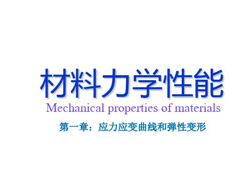 材料力学性能-第一章-应力应变曲线和弹性变形