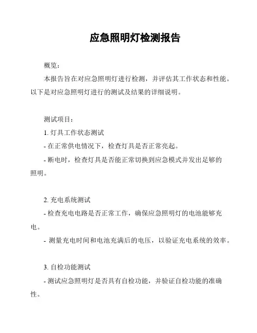 应急照明灯检测报告