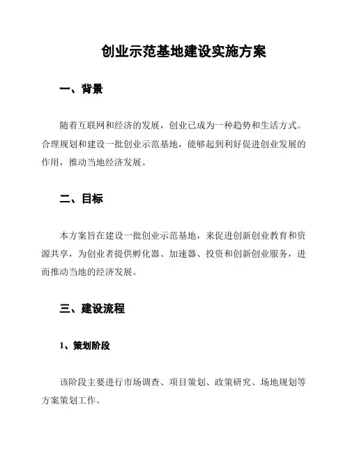 创业示范基地建设实施方案