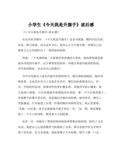 小学生《今天我是升旗手》读后感