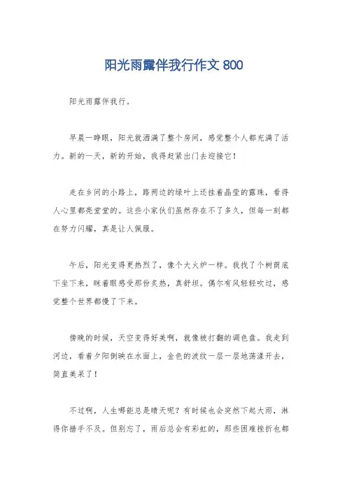 阳光雨露伴我行作文800