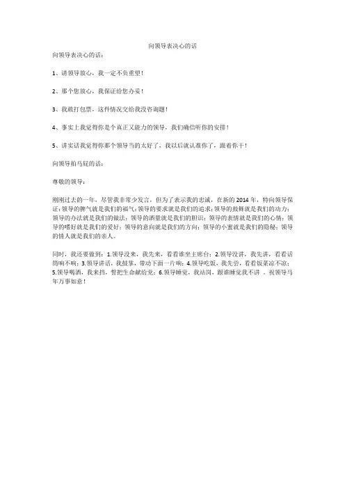 向领导表决心的话