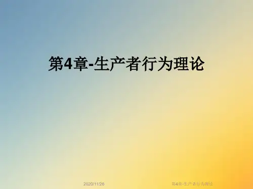 第4章-生产者行为理论