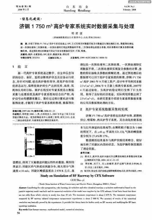 济钢1750m 3高炉专家系统实时数据采集与处理
