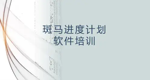 斑马进度计划软件培训PPT