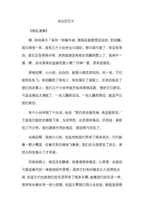 杨花的作文