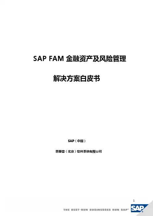 SAP金融资产及风险管理