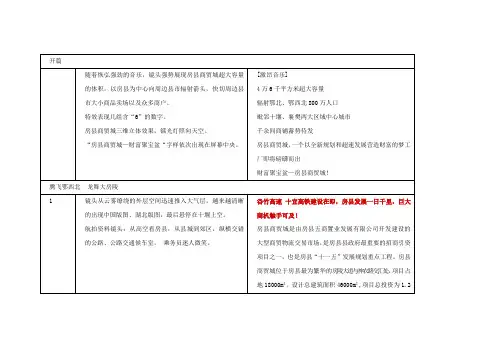 电视片广告创意脚本