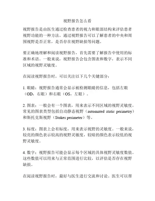 视野报告怎么看