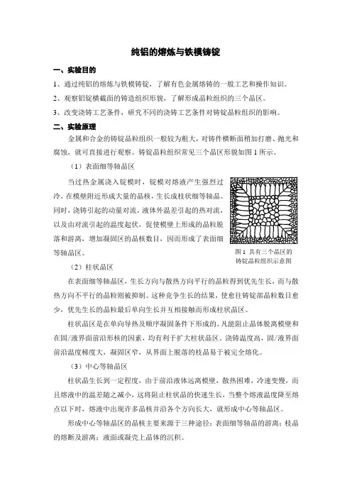 《金属熔炼与铸锭》课程实验指导书及实验报告撰写要求内容