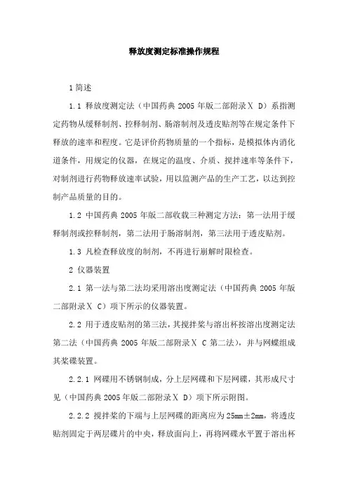 释放度测定标准操作规程