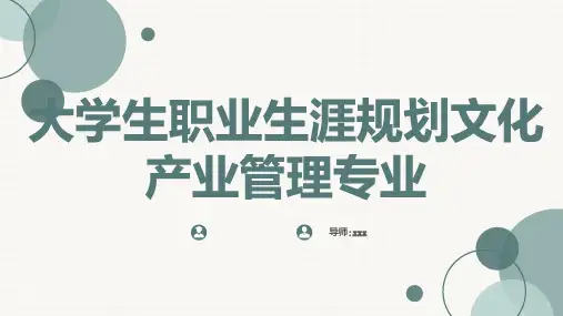 大学生职业生涯规划文化产业管理专业