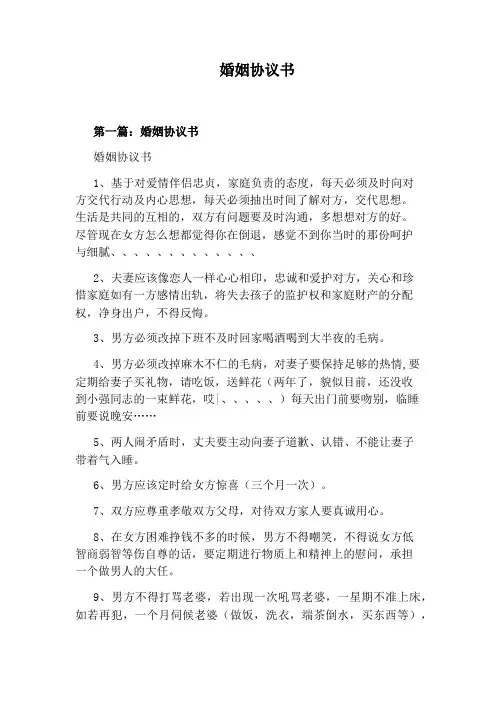 婚姻协议书(标准版)