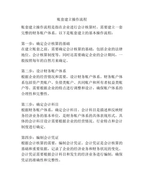 账套建立操作流程