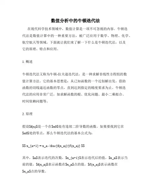 数值分析中的牛顿迭代法