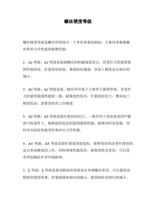 螺丝硬度等级