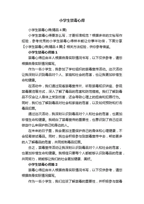 小学生禁毒心得