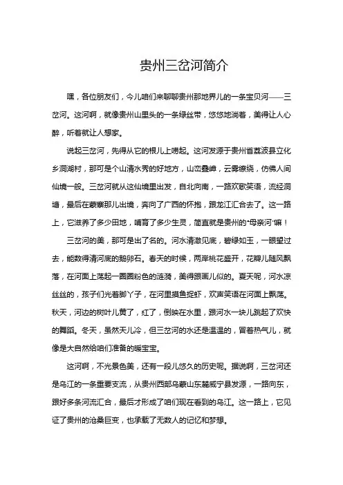 贵州三岔河简介