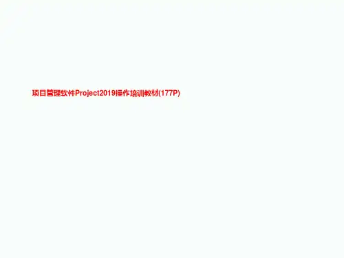项目管理软件Project2019操作培训教材(177P)