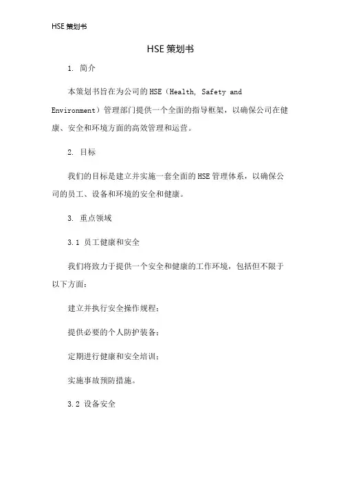 HSE策划书