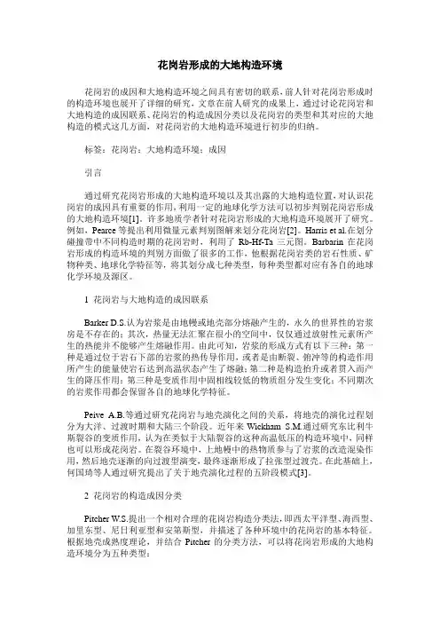 花岗岩形成的大地构造环境