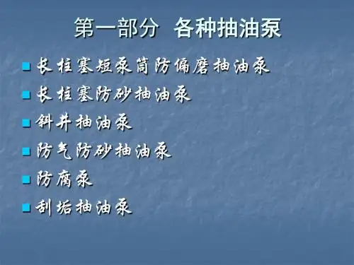 第一部分各种抽油泵