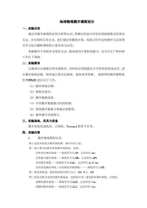 地球物理测井课程设计