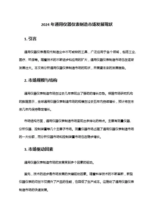 2024年通用仪器仪表制造市场发展现状