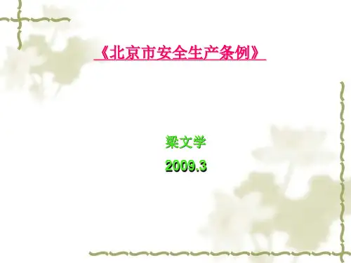 北京市安全生产条例解析(ppt 37页)