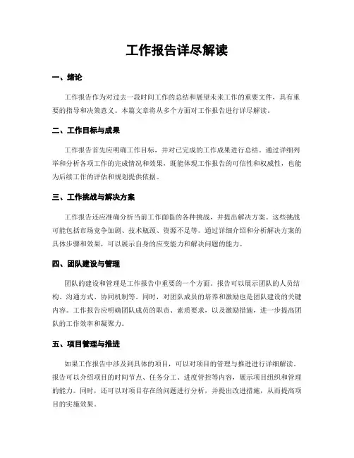 工作报告详尽解读