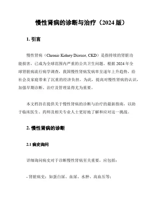 慢性肾病的诊断与治疗(2024版)
