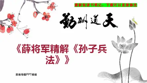 读书笔记《薛将军精解《孙子兵法》》PPT模板思维导图下载