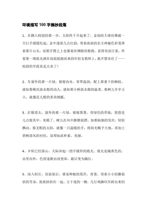 环境描写100字摘抄段落
