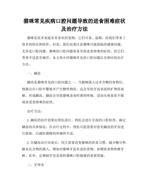 猫咪常见疾病口腔问题导致的进食困难症状及治疗方法