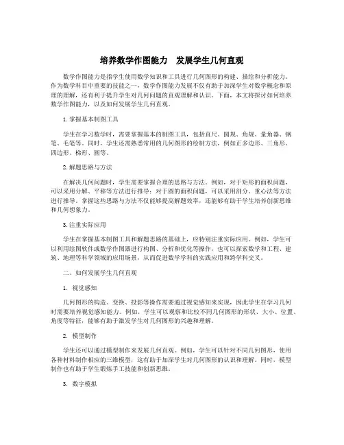 培养数学作图能力 发展学生几何直观