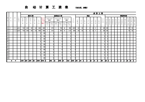 自动计算工资表(带公式)
