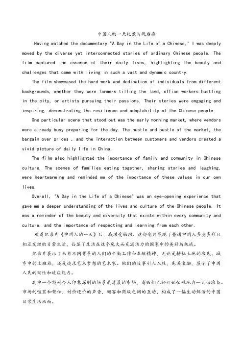 中国人的一天纪录片观后感