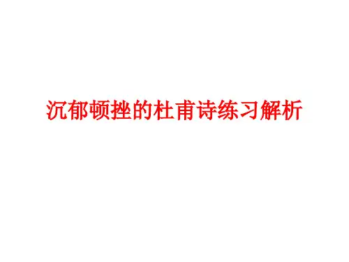 杜诗练习解析