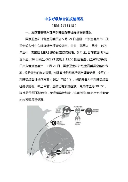 中东呼吸综合征疫情概况和防控核心信息-5月31日更新