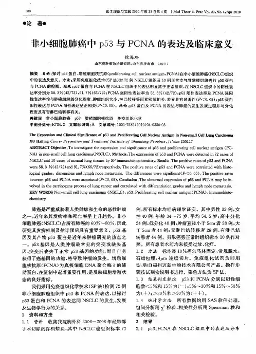 非小细胞肺癌中p53与PCNA的表达及临床意义