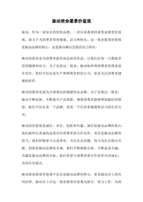 脉动使命愿景价值观