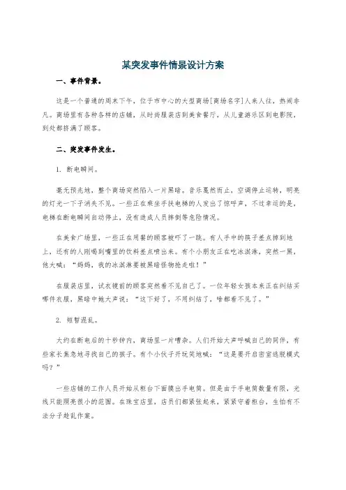 某突发事件情景设计方案